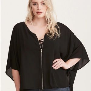 Zip Front Dolman Top